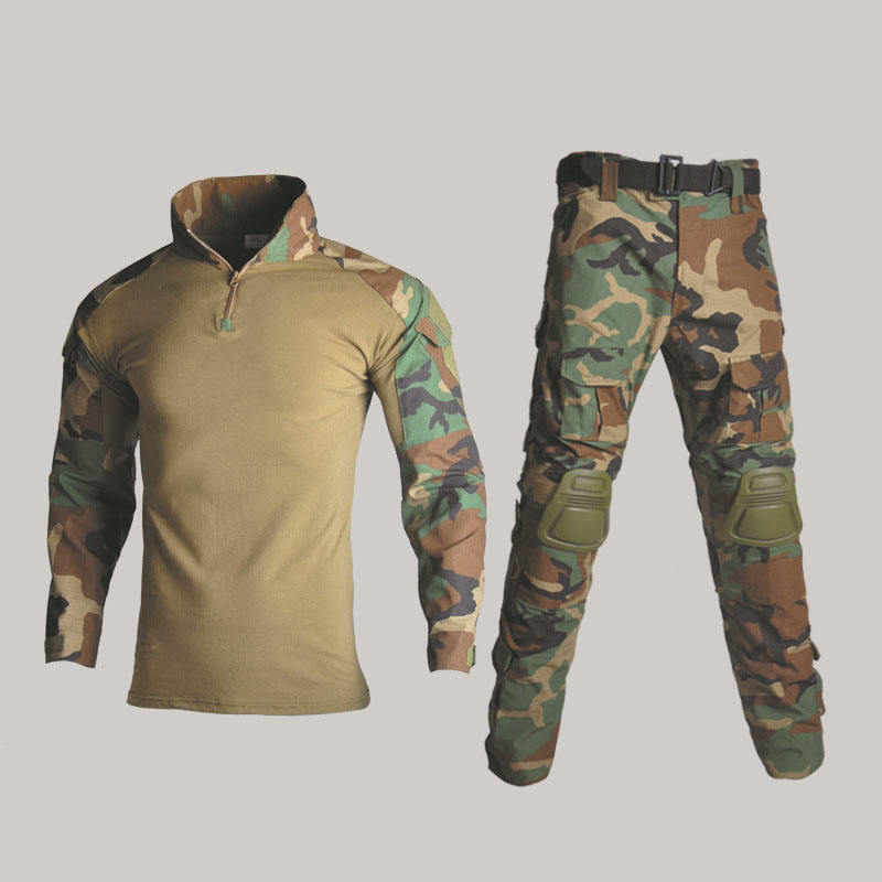 camouflage training suit with knee pads