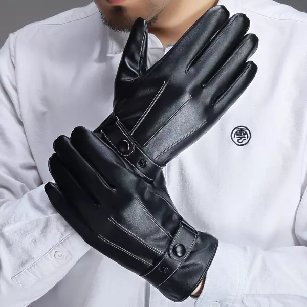 Outdoor windproof and rainproof leather warm gloves
