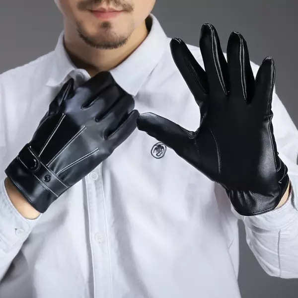 Outdoor windproof and rainproof leather warm gloves